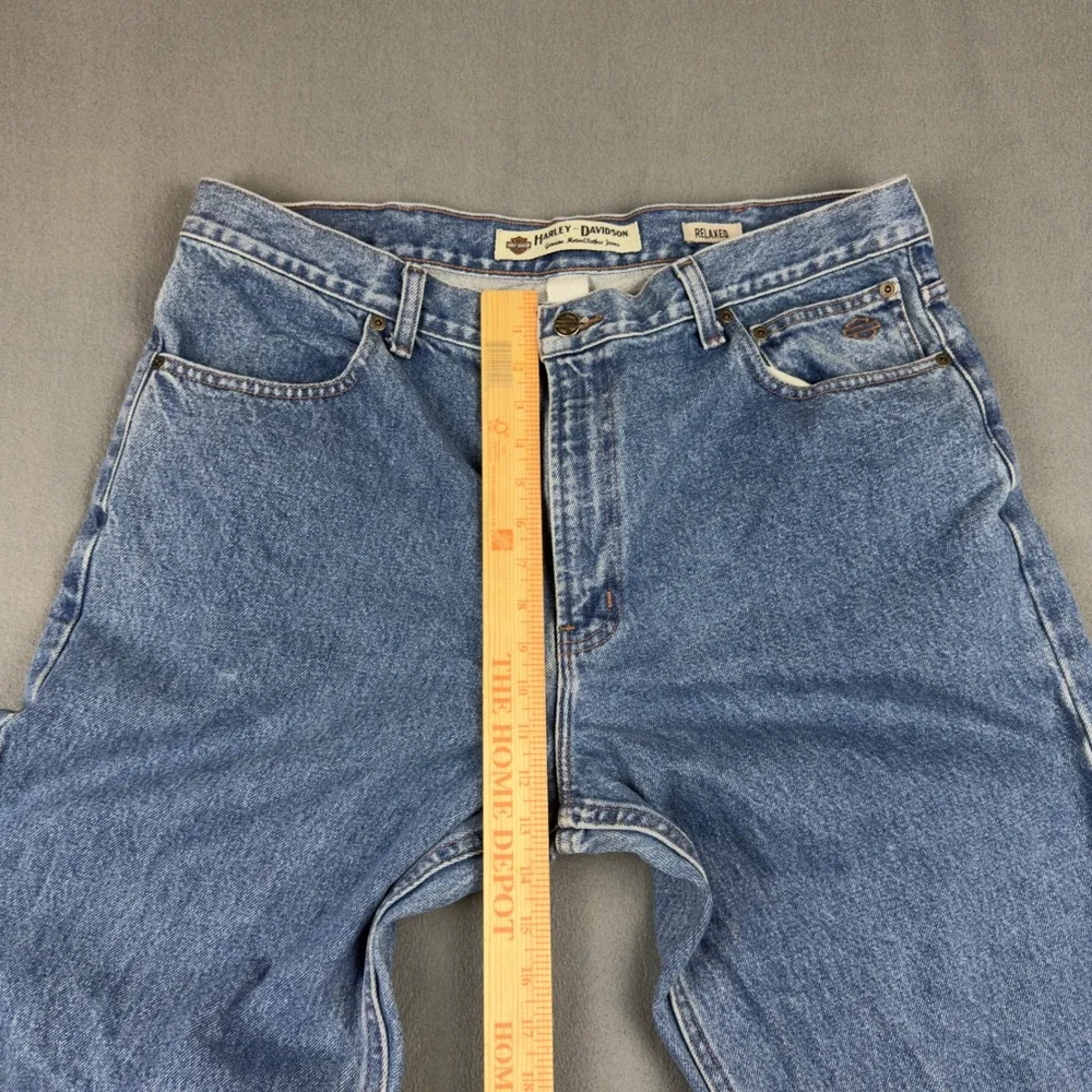Harley-Davidson Mens Relaxed Fit Jeans Blue Medium‎ Wash Denim 38x36 99025-07VM